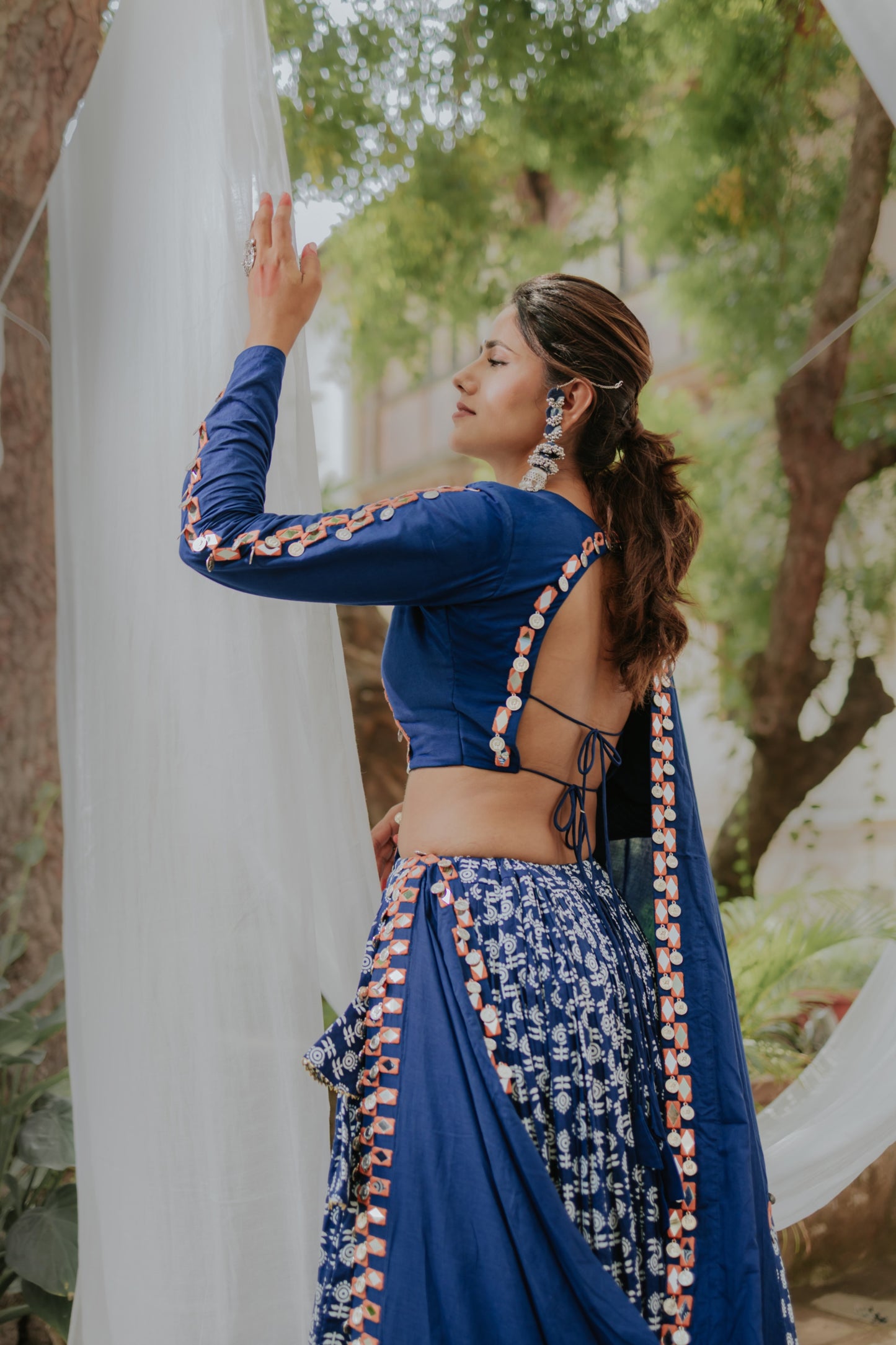 Indigo Navratri 2025 Chaniya Choli Set with Mirror & Coin Work | Glam Girl Exclusive