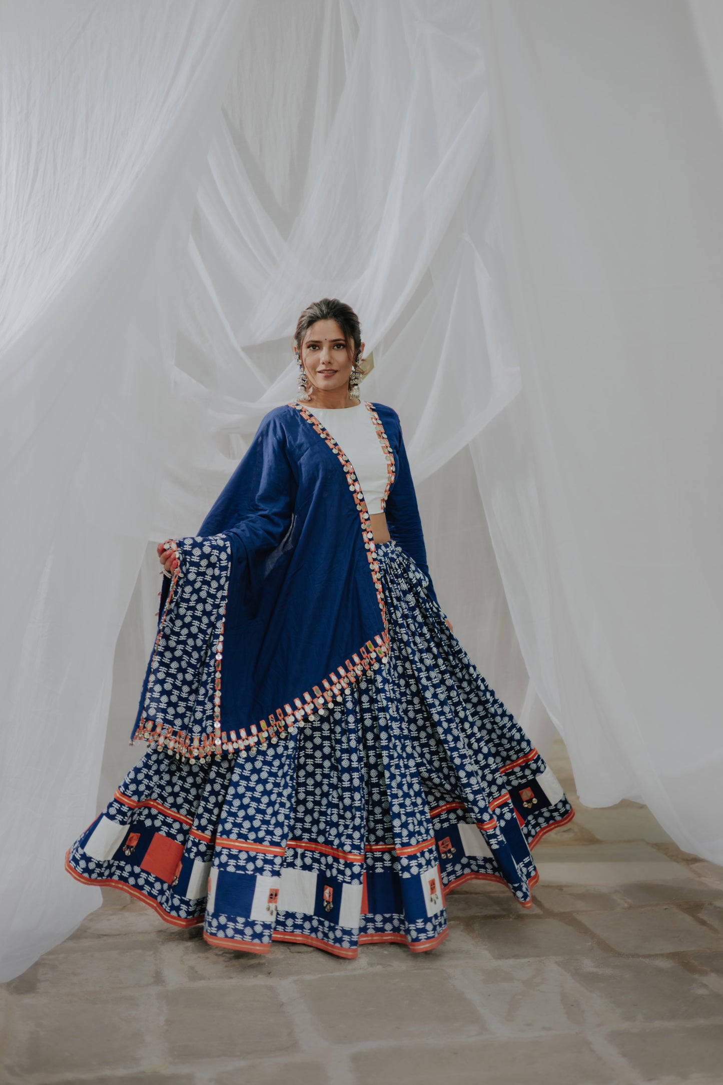 Indigo Navratri 2025 Chaniya Choli Set with Mirror & Coin Work | Glam Girl Exclusive