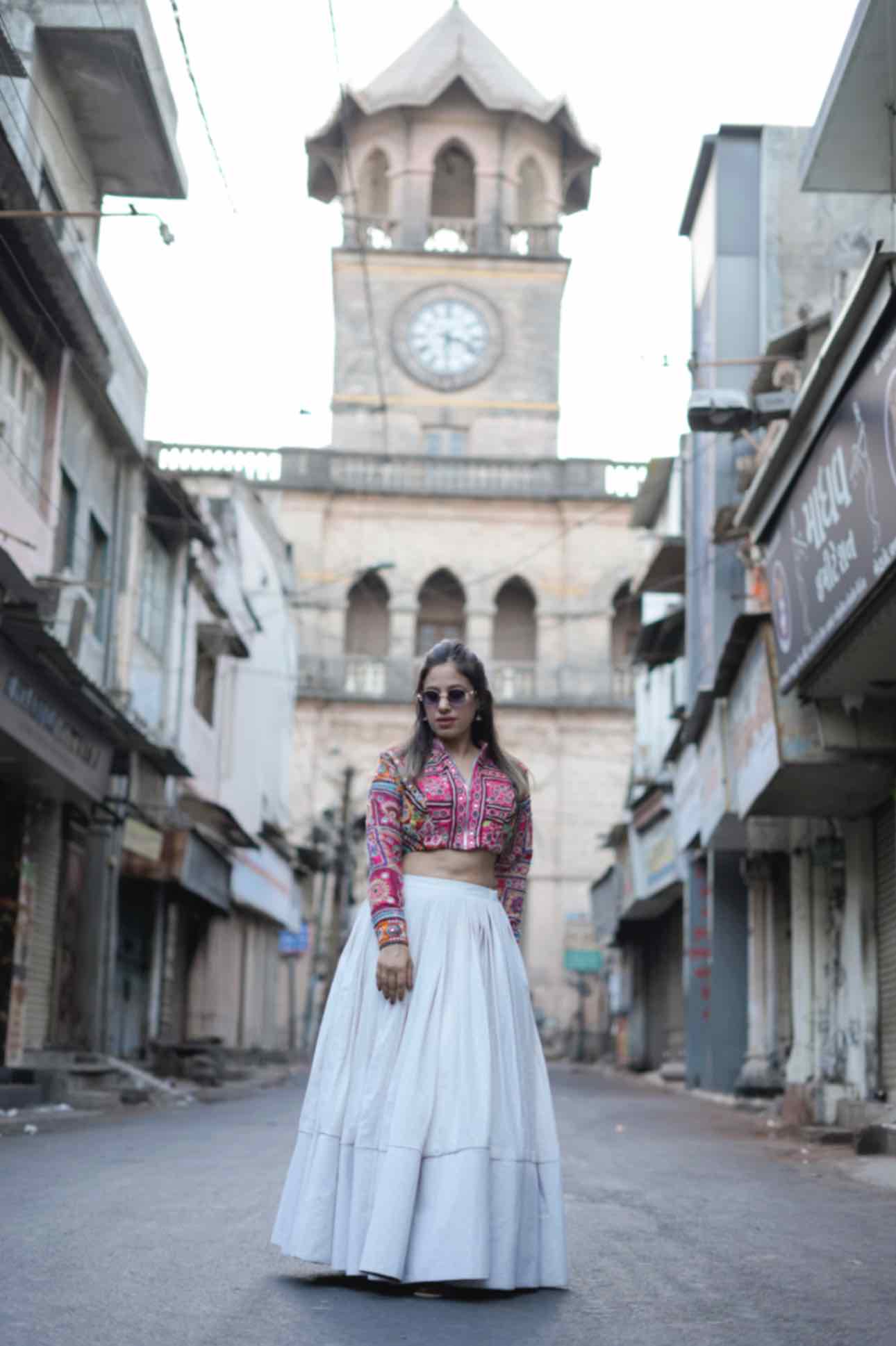 Kutch Heritage Jacket Blouse with 12-Meter Flare Jute Skirt – Navratri 2025 Designer Chaniya Choli