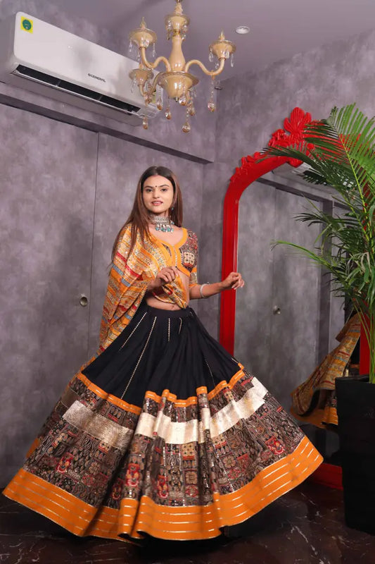 Raas | Black and yellow Traditional Chaiyacholi