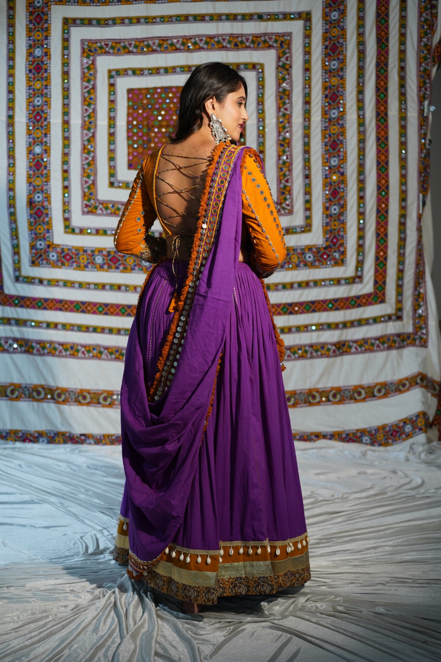 Purple Boho Mirror Navratri Raas Chaniya Choli Set – Glam Girl Exclusive 2025