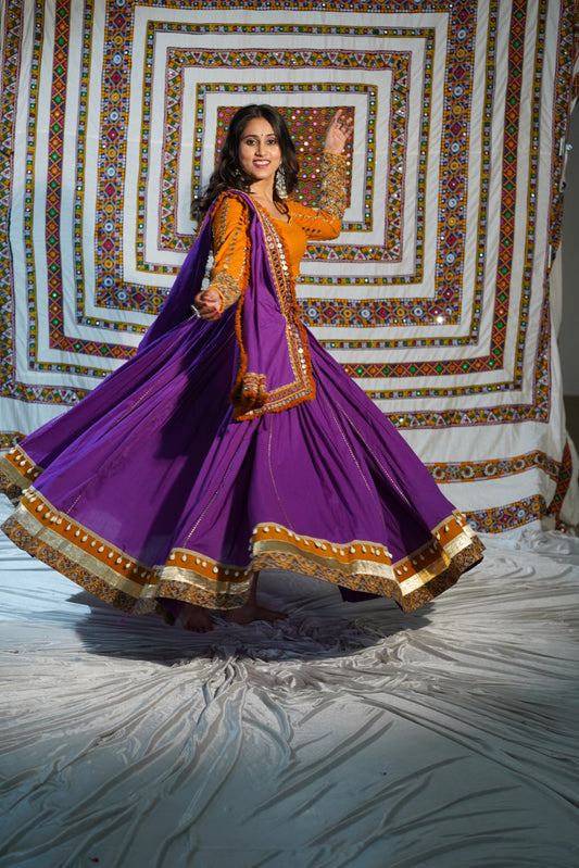 Purple Boho Mirror Navratri Raas Chaniya Choli Set – Glam Girl Exclusive 2025