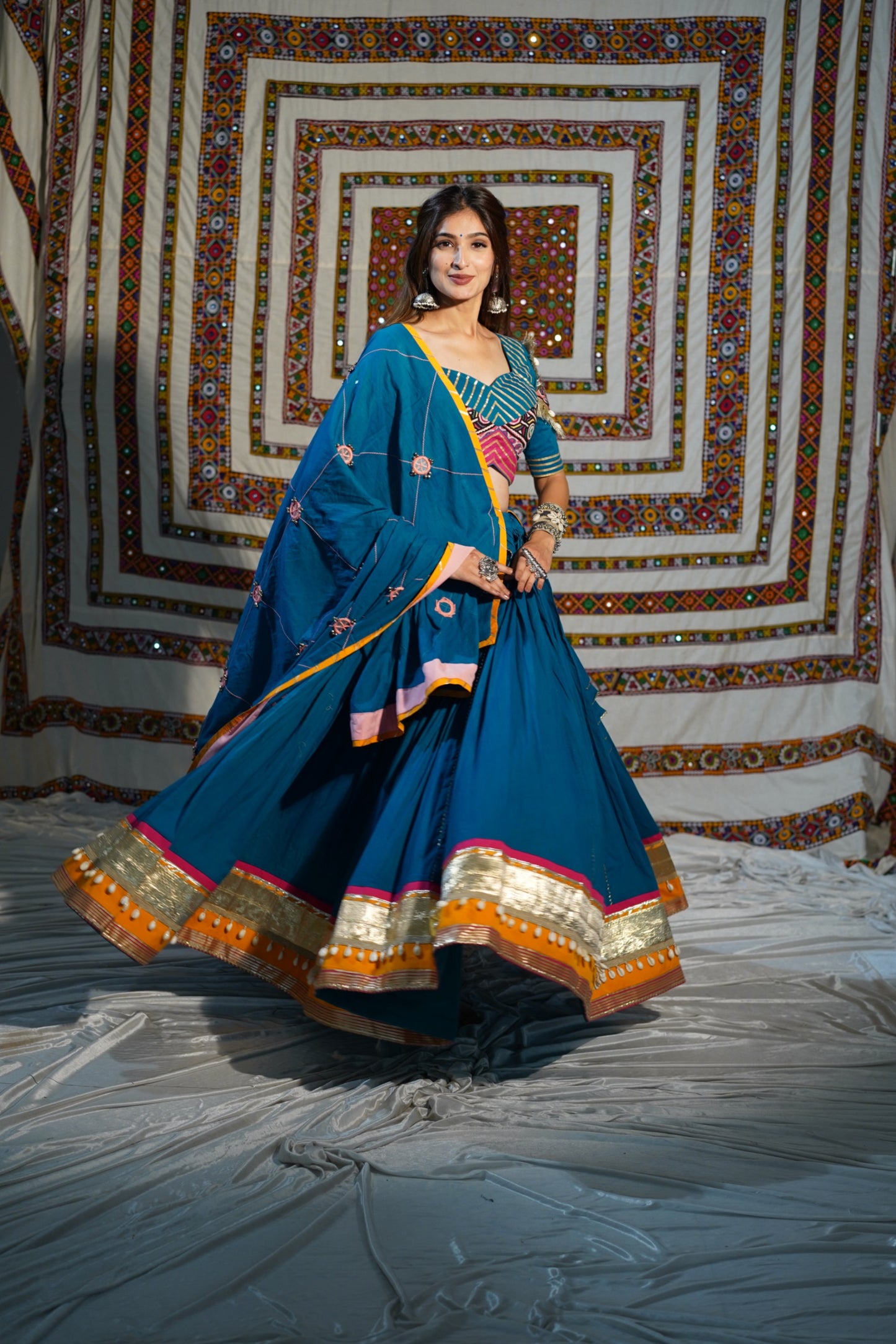 Kutchi Heritage Rama Blue Chaniya Choli Set | Navratri Raas Collection 2025