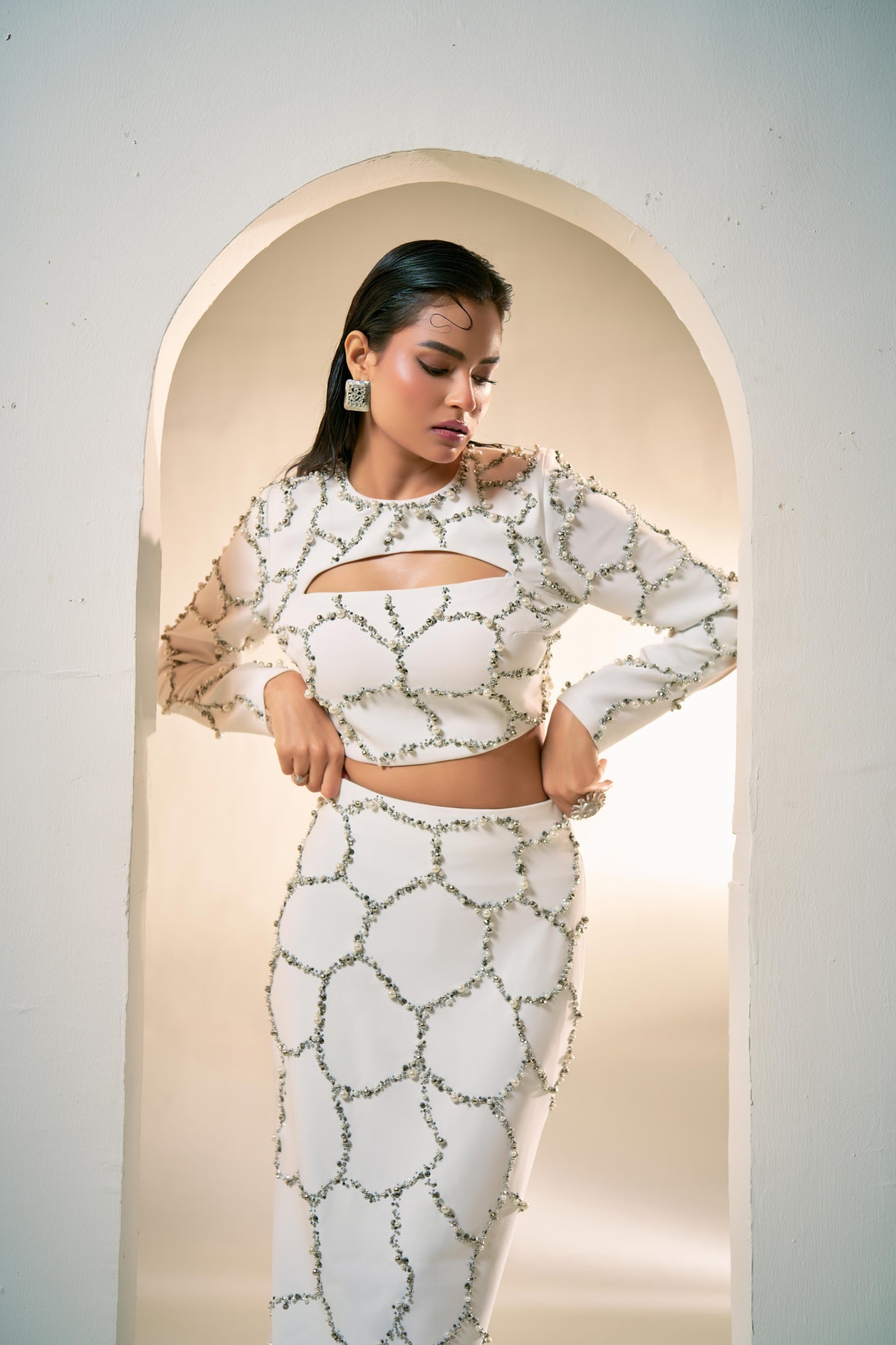 Ivory Crystal Aura Co-Ord Set