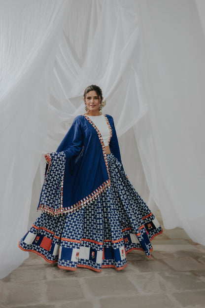 Indigo Navratri 2025 Chaniya Choli Set with Mirror & Coin Work | Glam Girl Exclusive