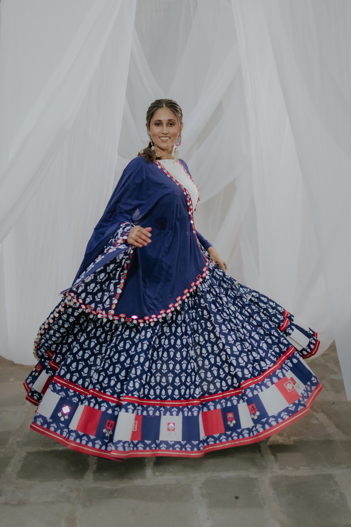 Indigo Navratri 2025 Chaniya Choli Set with Mirror & Coin Work | Glam Girl Exclusive