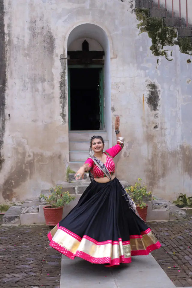 Raas | Pink & Black Navratri Chaniyacholi