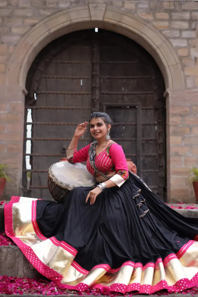 Raas | Pink & Black Navratri Chaniyacholi