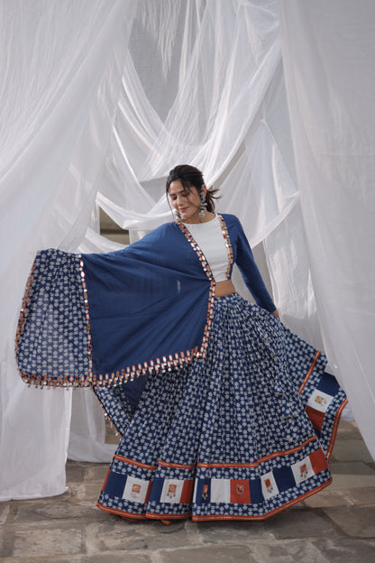 Indigo Navratri 2025 Chaniya Choli Set with Mirror & Coin Work | Glam Girl Exclusive