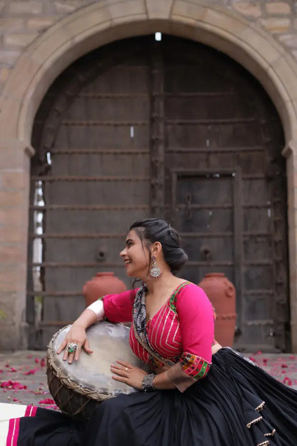 Raas | Pink & Black Navratri Chaniyacholi