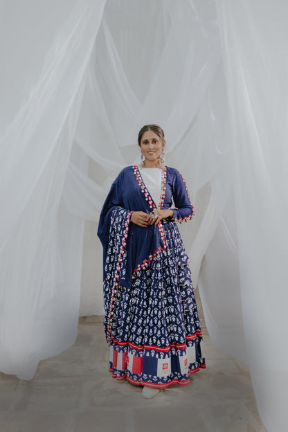 Indigo Navratri 2025 Chaniya Choli Set with Mirror & Coin Work | Glam Girl Exclusive