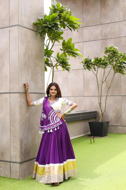 Raas | Purple and white Chaniyacholi