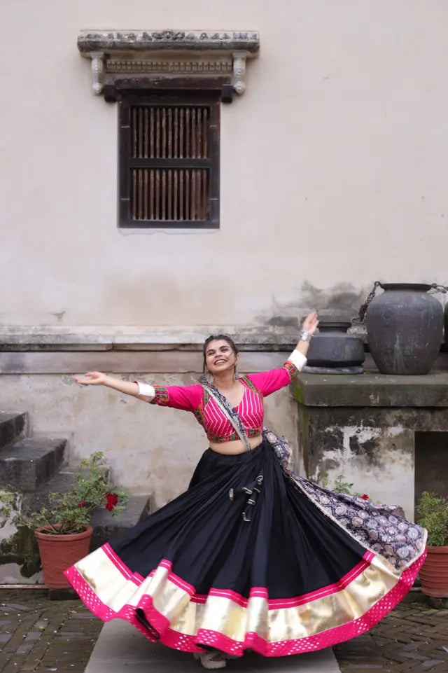 Raas | Pink & Black Navratri Chaniyacholi