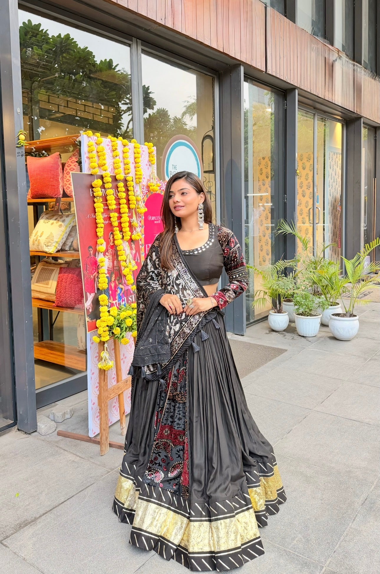 Ajrakh Print Mal Chanderi Chaniya Choli