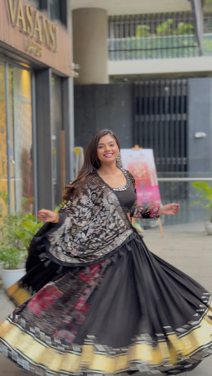 Ajrakh Print Mal Chanderi Chaniya Choli