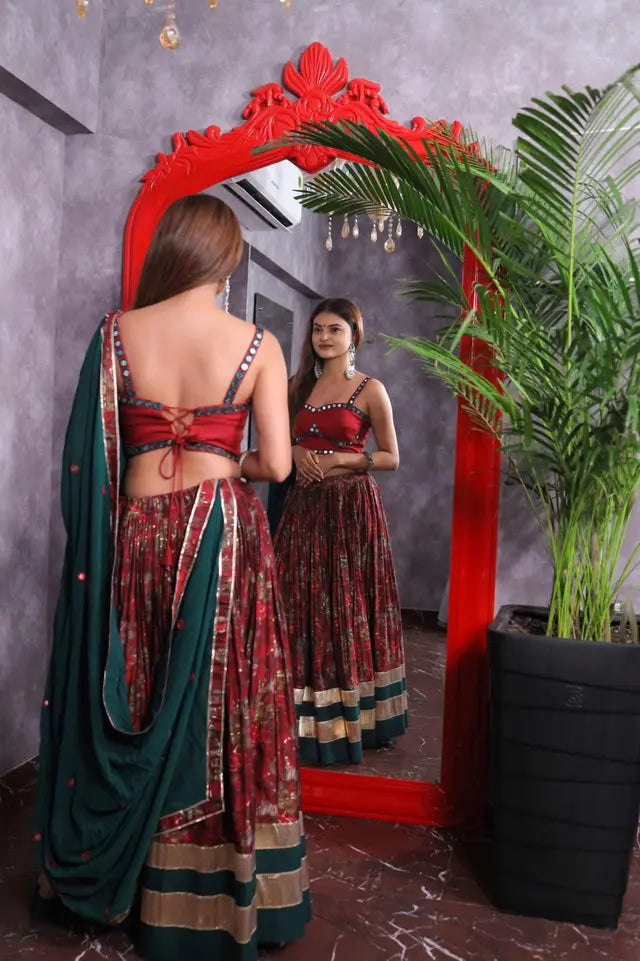 Raas | Red Corset Chaniyacholi