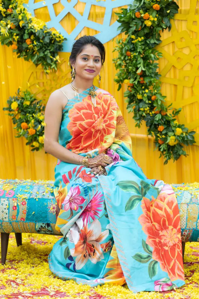 Your Mehndi and Haldi go to saree