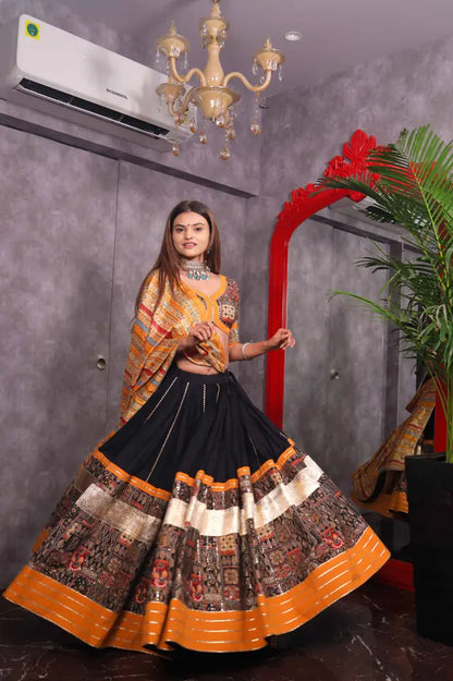 Raas | Black and yellow Traditional Chaiyacholi