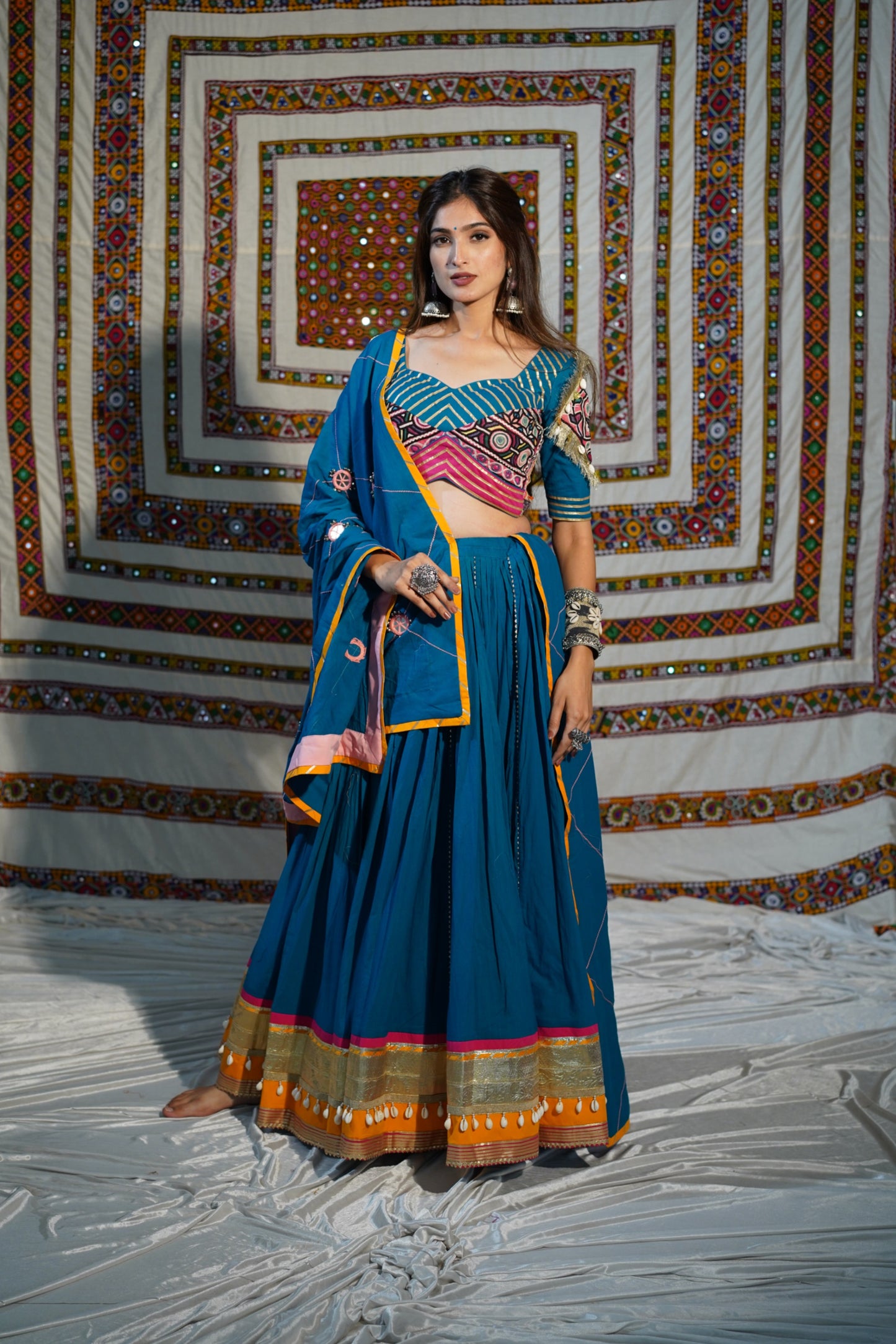 Kutchi Heritage Rama Blue Chaniya Choli Set | Navratri Raas Collection 2025