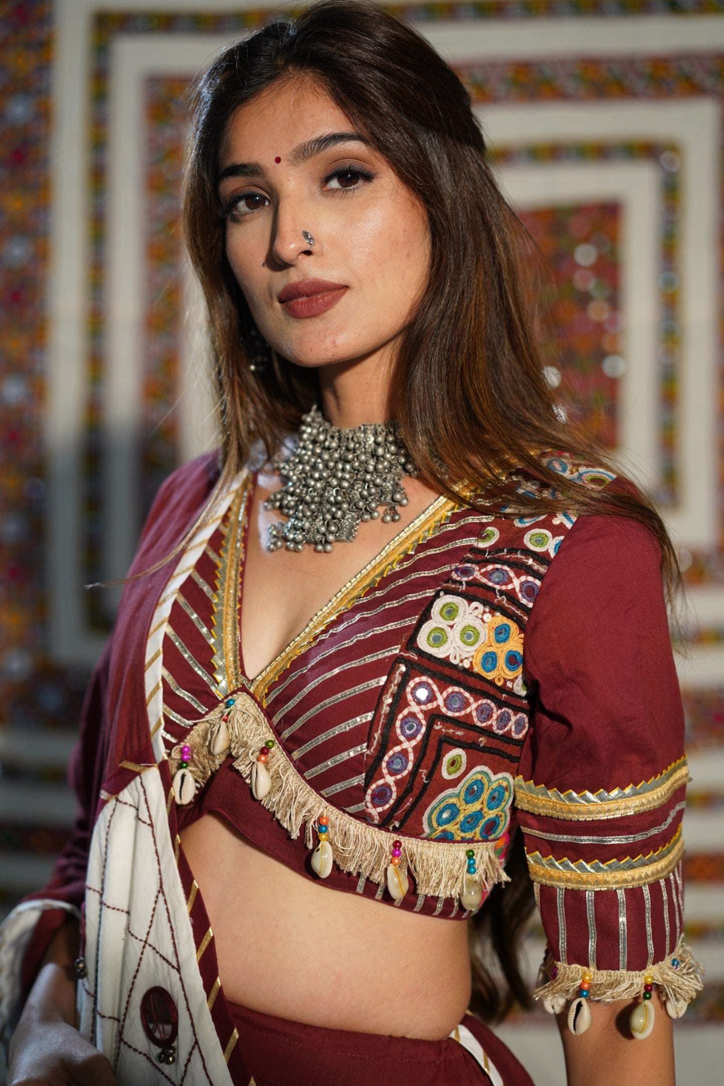 Kutchi Heritage Maroon Chaniya Choli Set | Navratri 2025 RAAS Collection