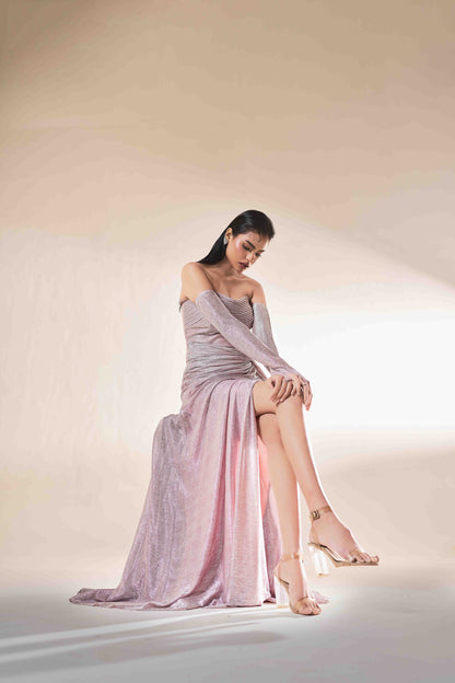 Rose Blush Shimmer corset Gown - Luxury Collection