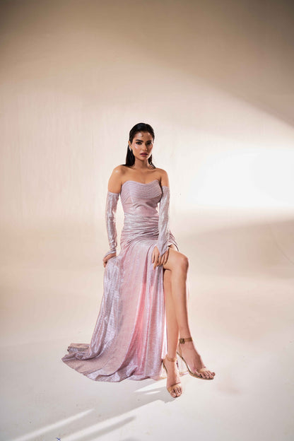 Rose Blush Shimmer corset Gown - Luxury Collection