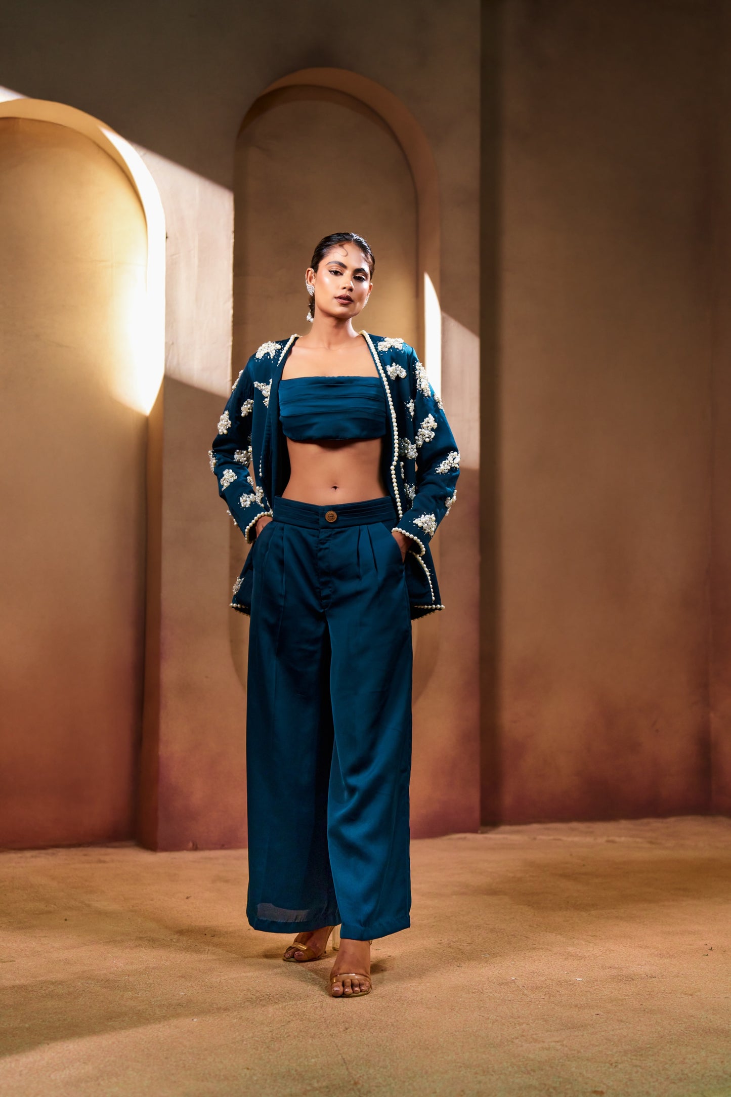 Luxury Embellished Jacket & Pant Set