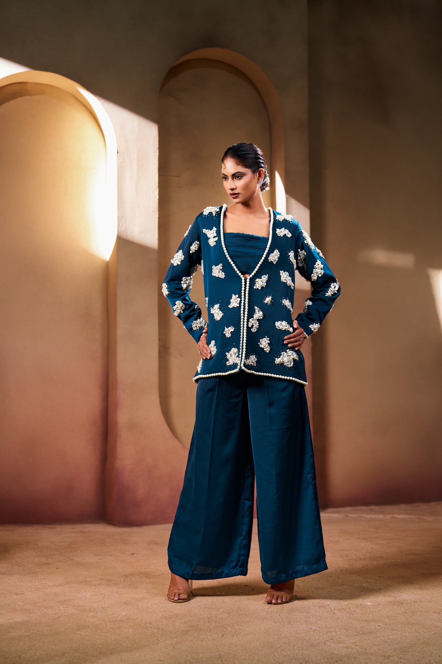 Luxury Embellished Jacket & Pant Set