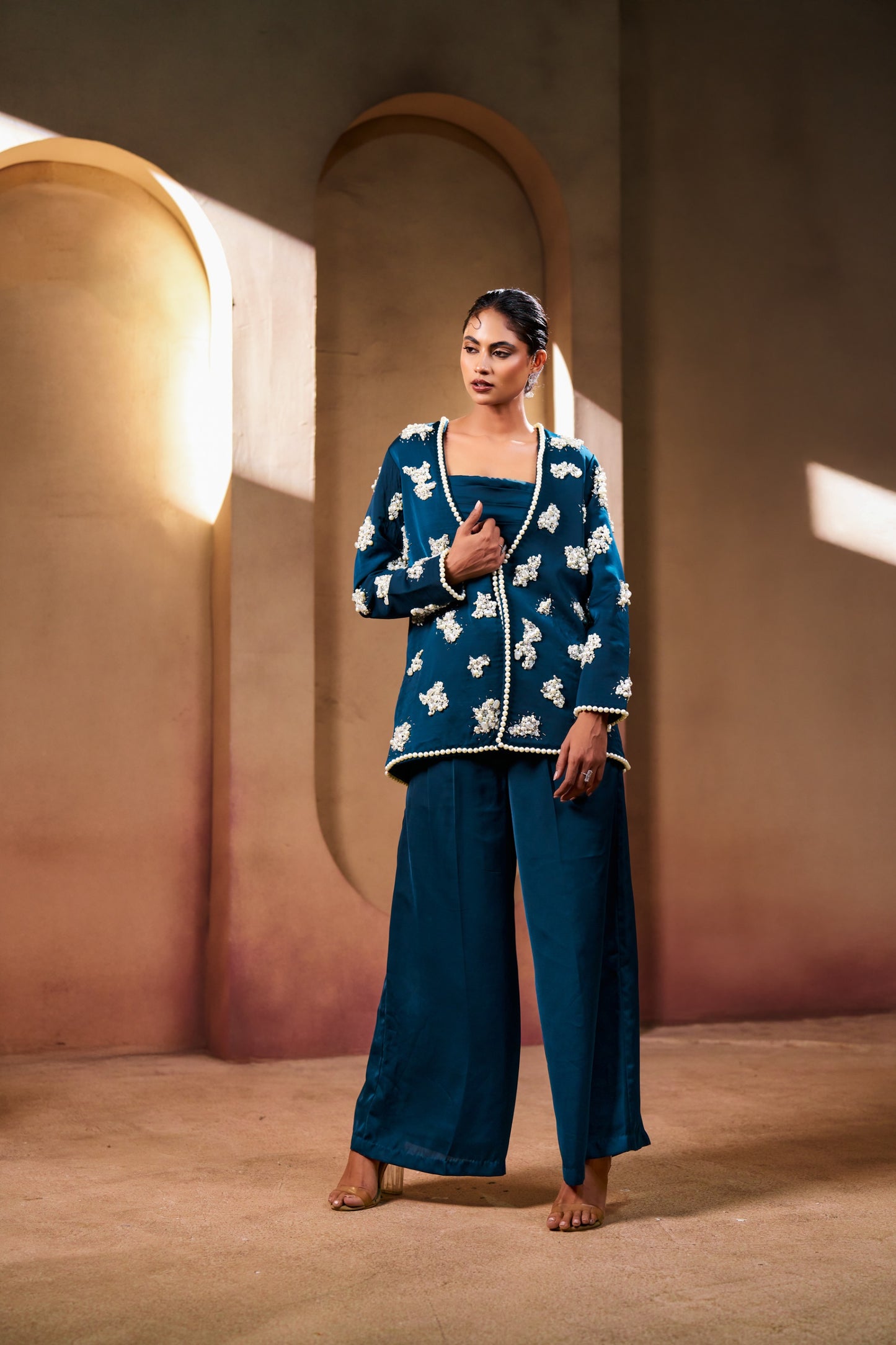 Luxury Embellished Jacket & Pant Set