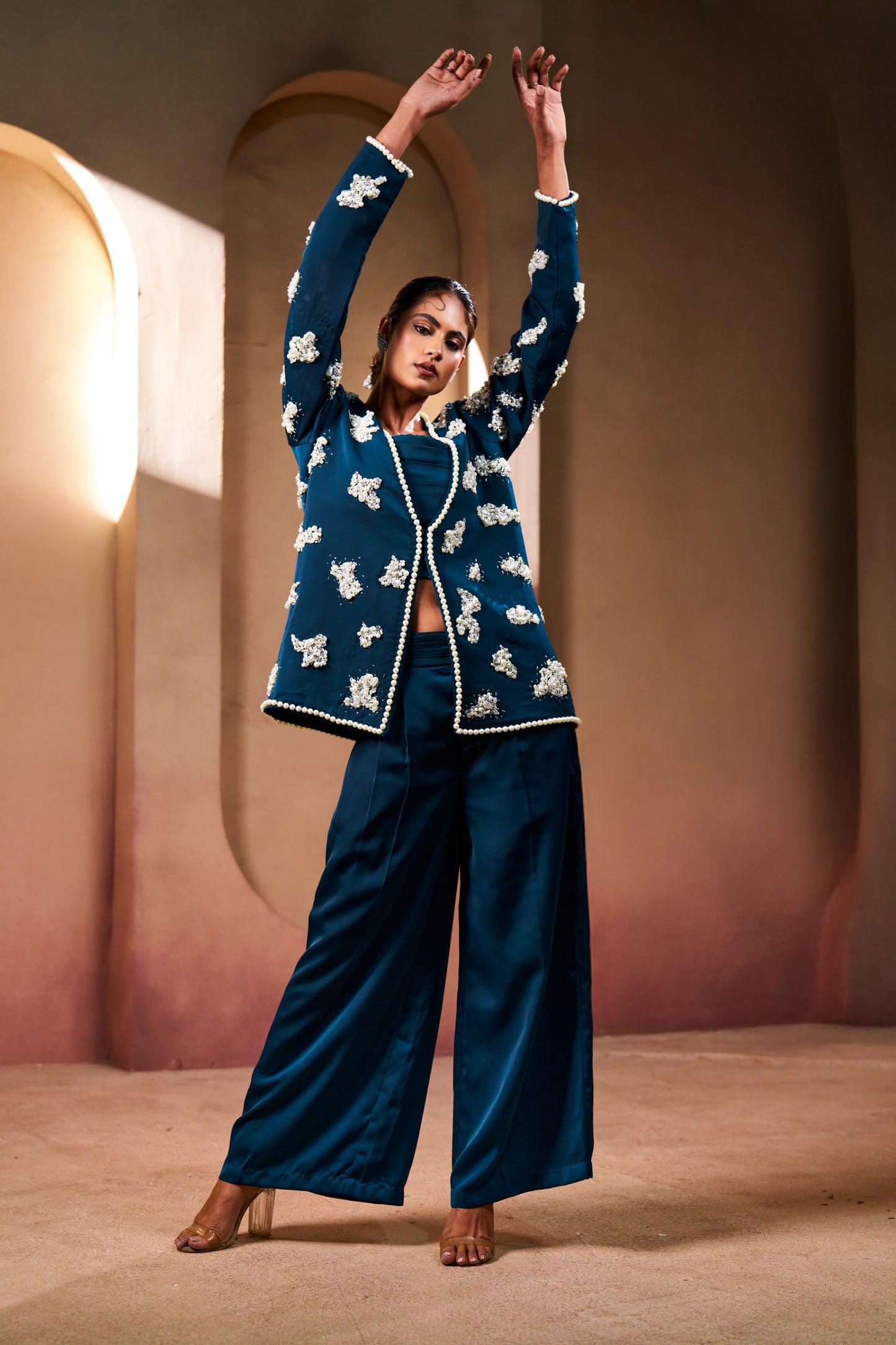 Luxury Embellished Jacket & Pant Set