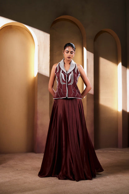 Mocha  Western Waistcoat Set