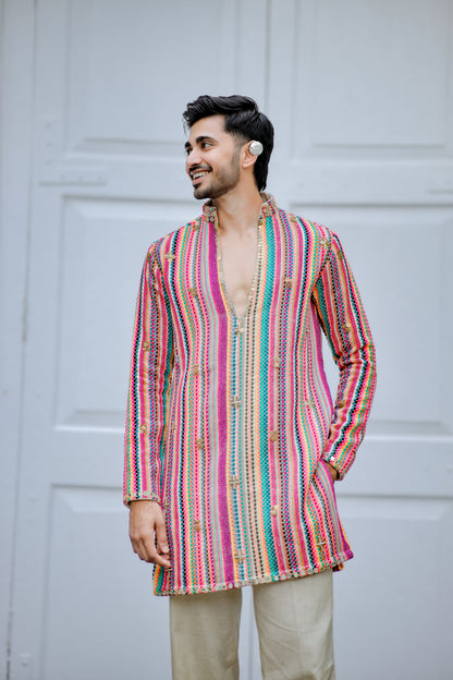 Multicolor Jute Navratri Men’s Kurta Set