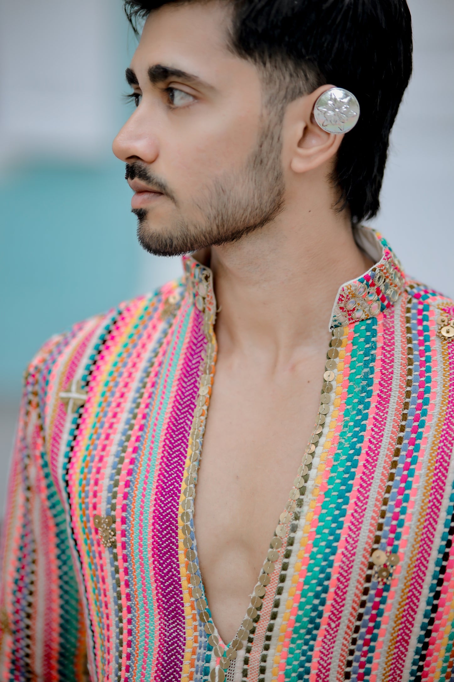 Multicolor Jute Navratri Men’s Kurta Set