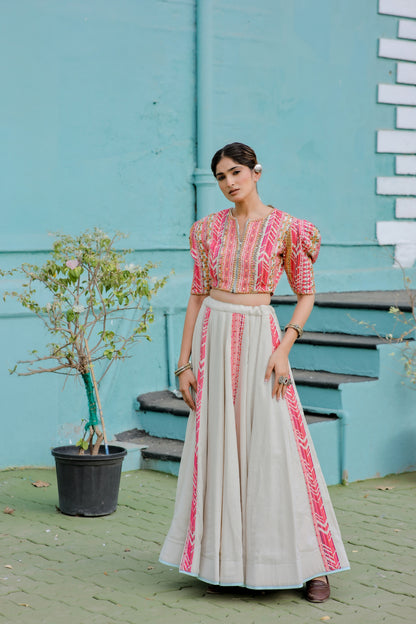 Embroidered Jute Navratri Jacket Set