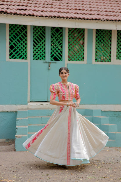 Embroidered Jute Navratri Jacket Set