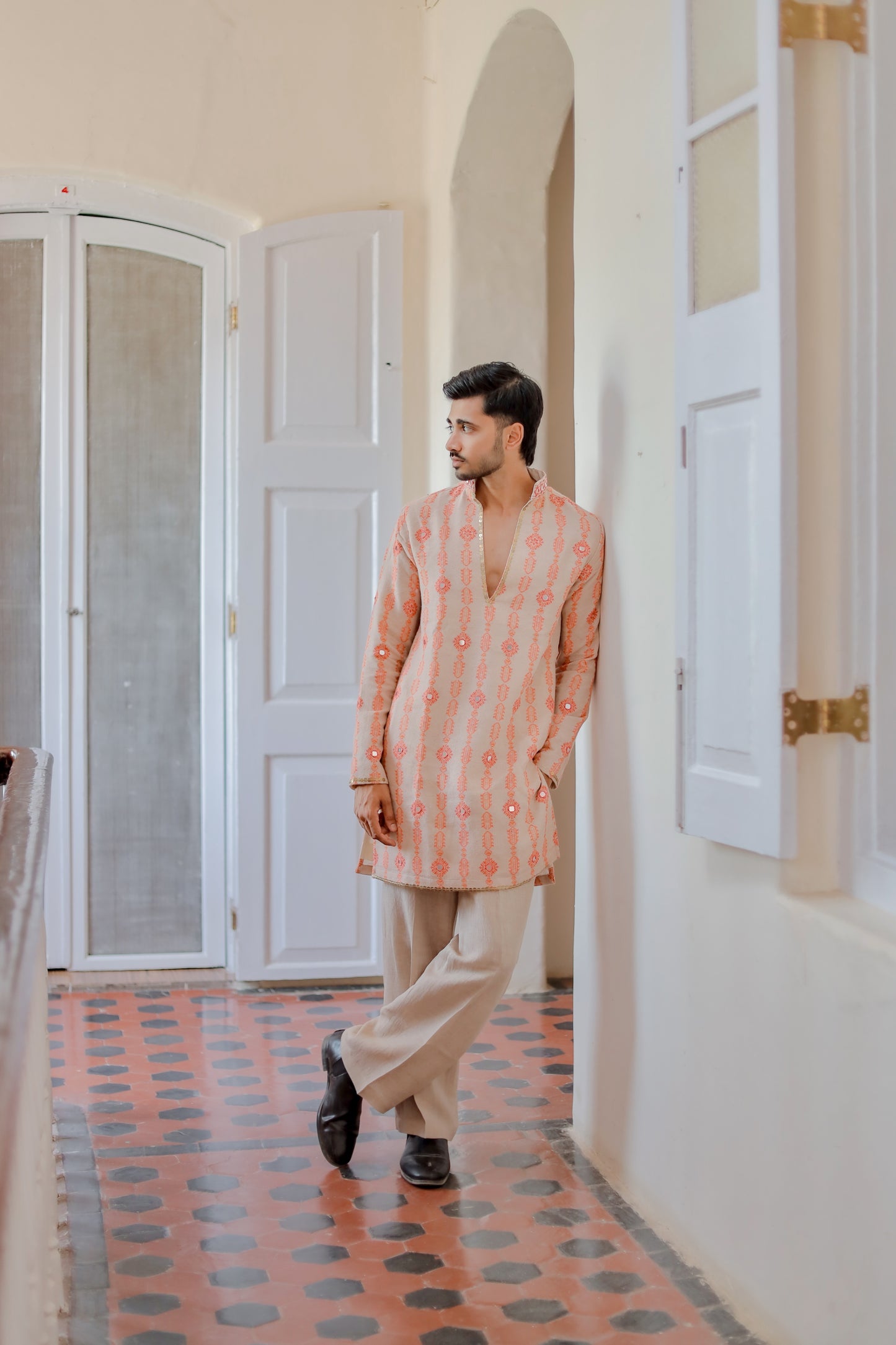 Mirrorline Men's Navratri Jute Kurta Set