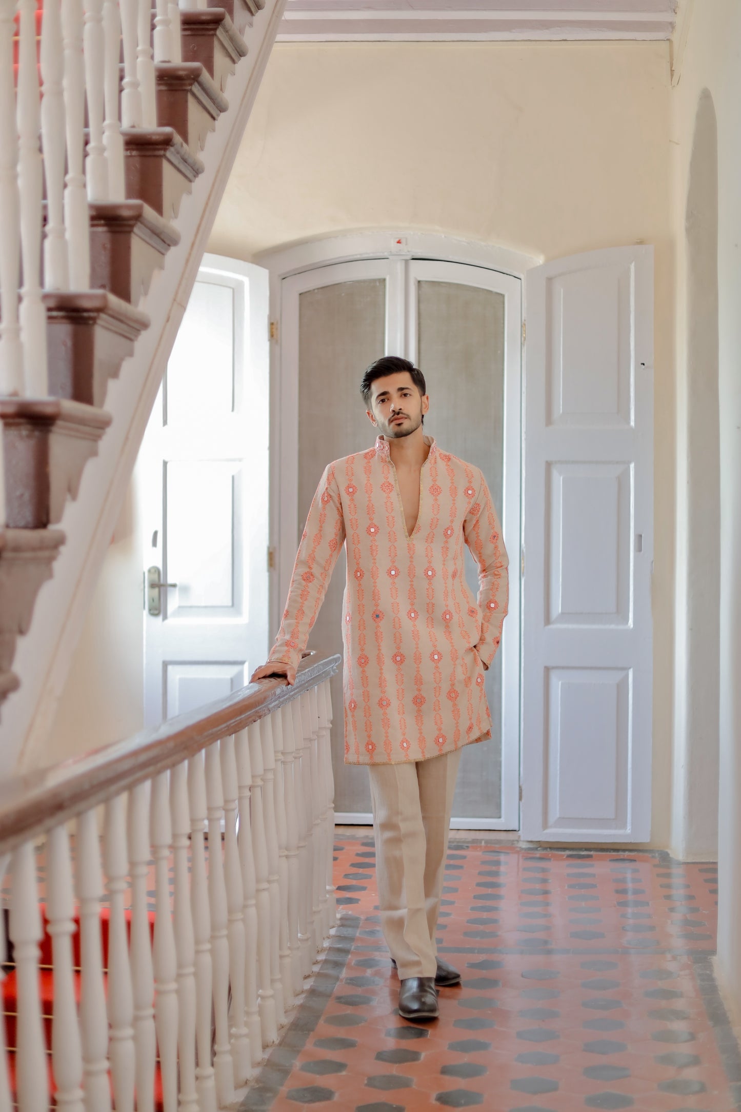 Mirrorline Men's Navratri Jute Kurta Set