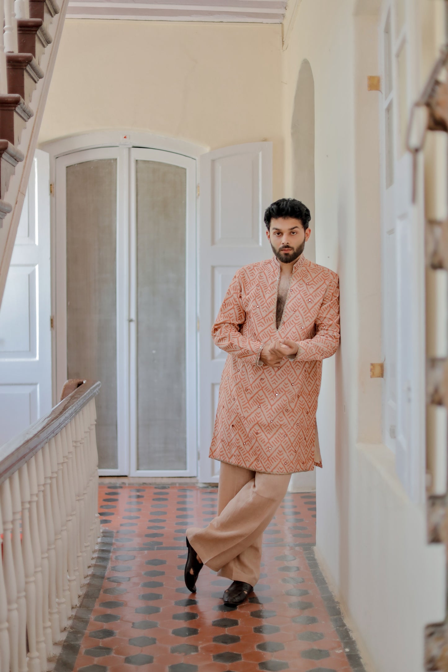 Rust Weave Men's Navratri Kurta Set