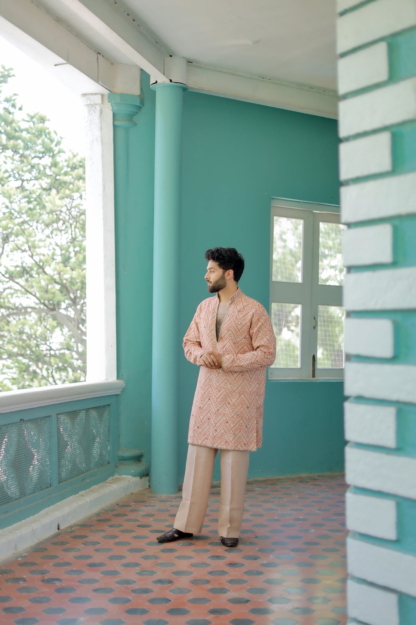 Rust Weave Men's Navratri Kurta Set