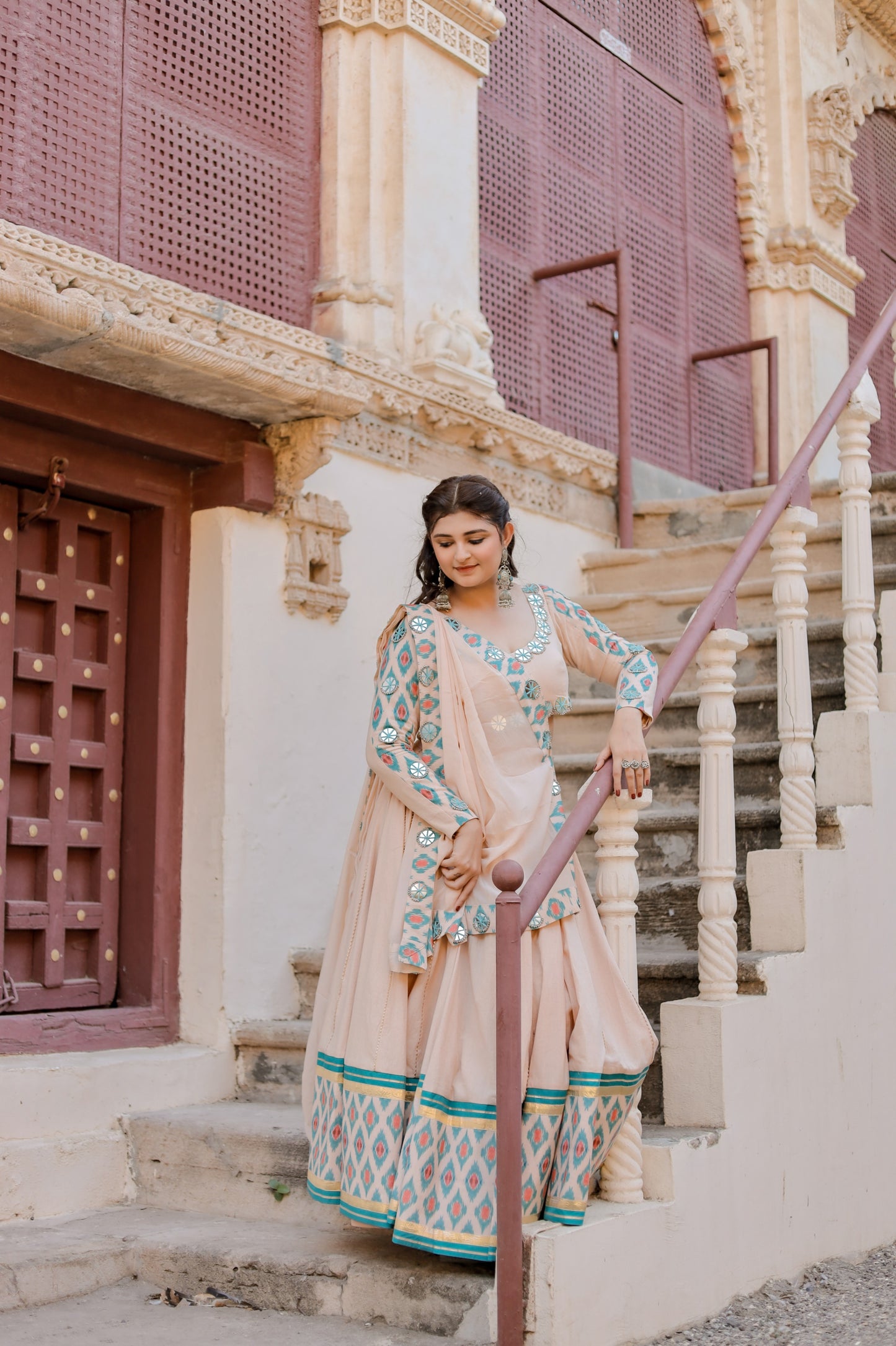 Blush Beige Ikat Grace Navratri Chaniya Choli Set