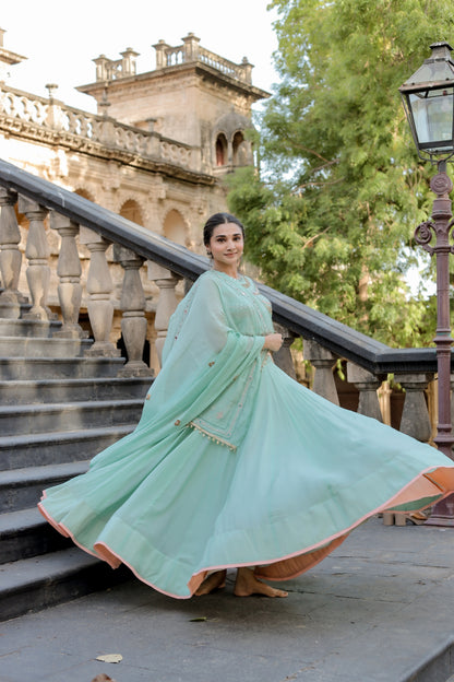 Soft Mint Green Navratri Chaniya Choli Set