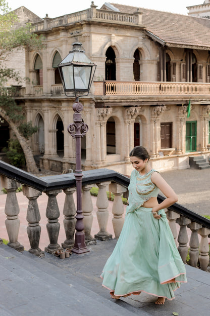 Soft Mint Green Navratri Chaniya Choli Set