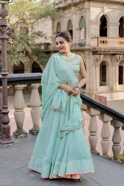 Soft Mint Green Navratri Chaniya Choli Set