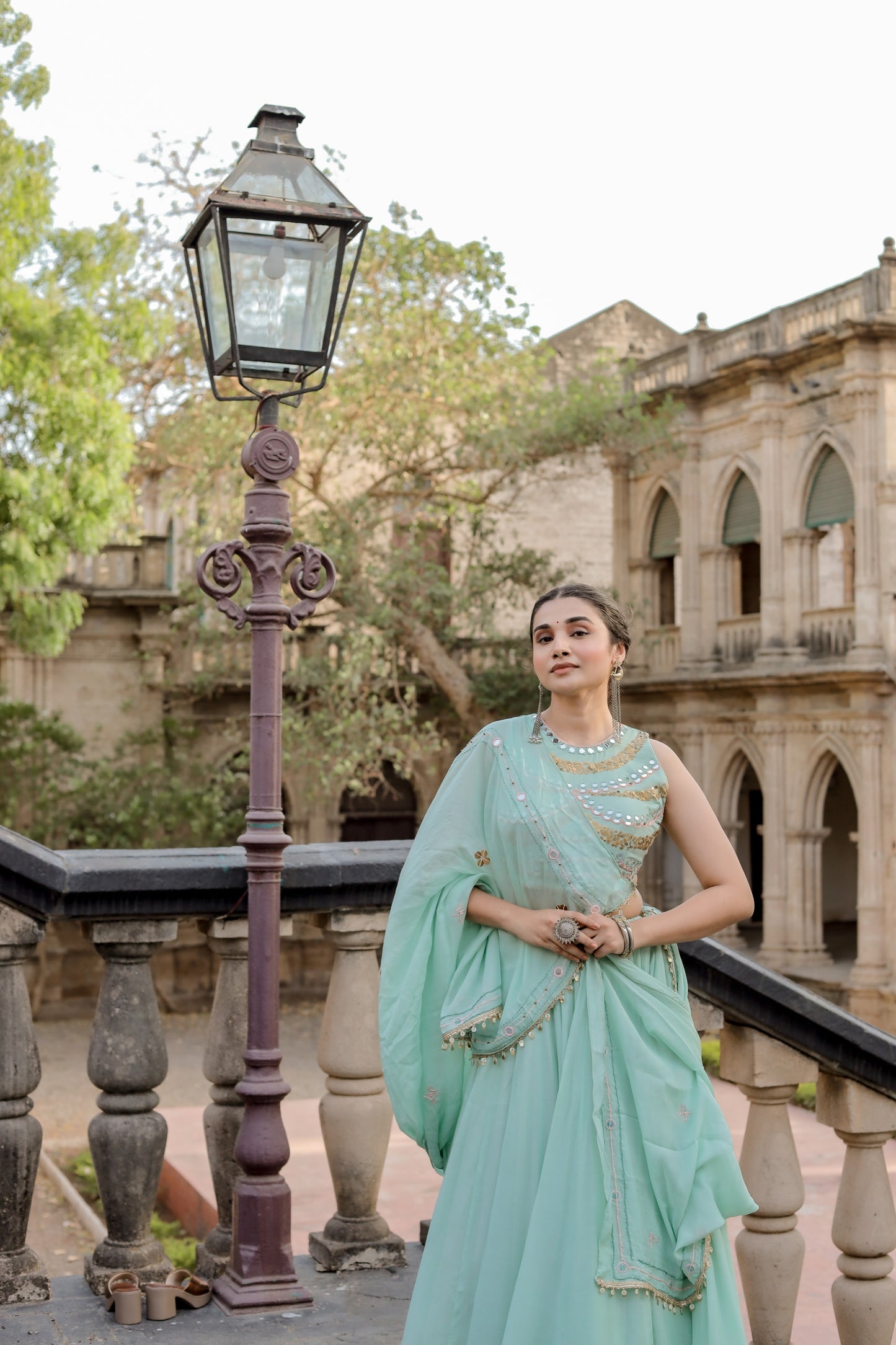 Soft Mint Green Navratri Chaniya Choli Set