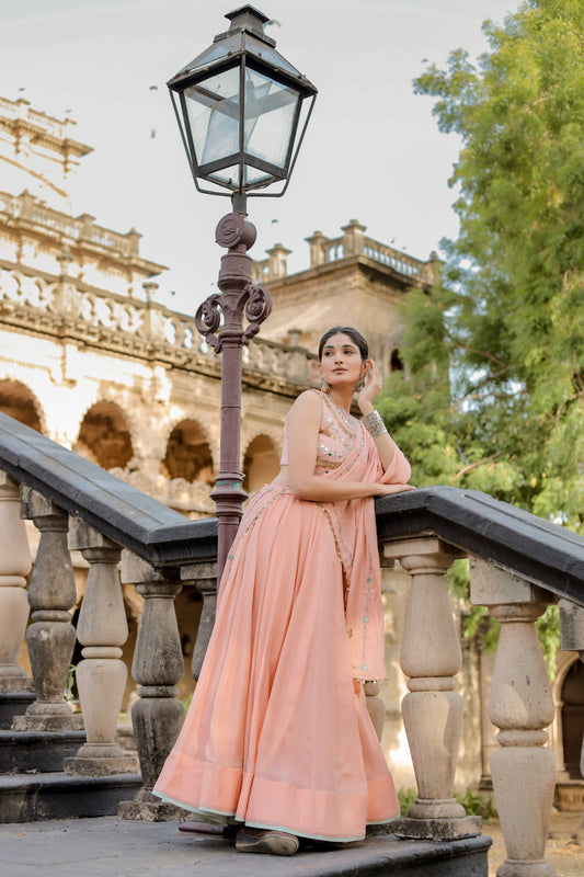Blush Peach Navratri Chaniya Choli Set