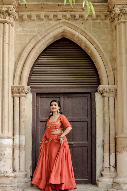 Navratri Rust Chaniya Choli