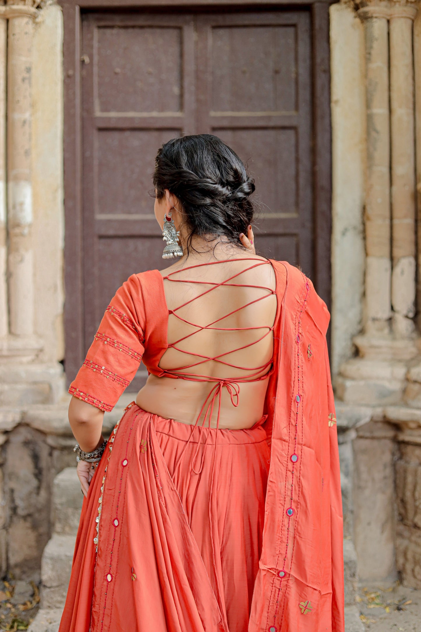 Navratri Rust Chaniya Choli