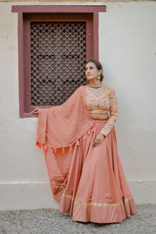 Dusty Rust Navratri Chaniya Choli Set