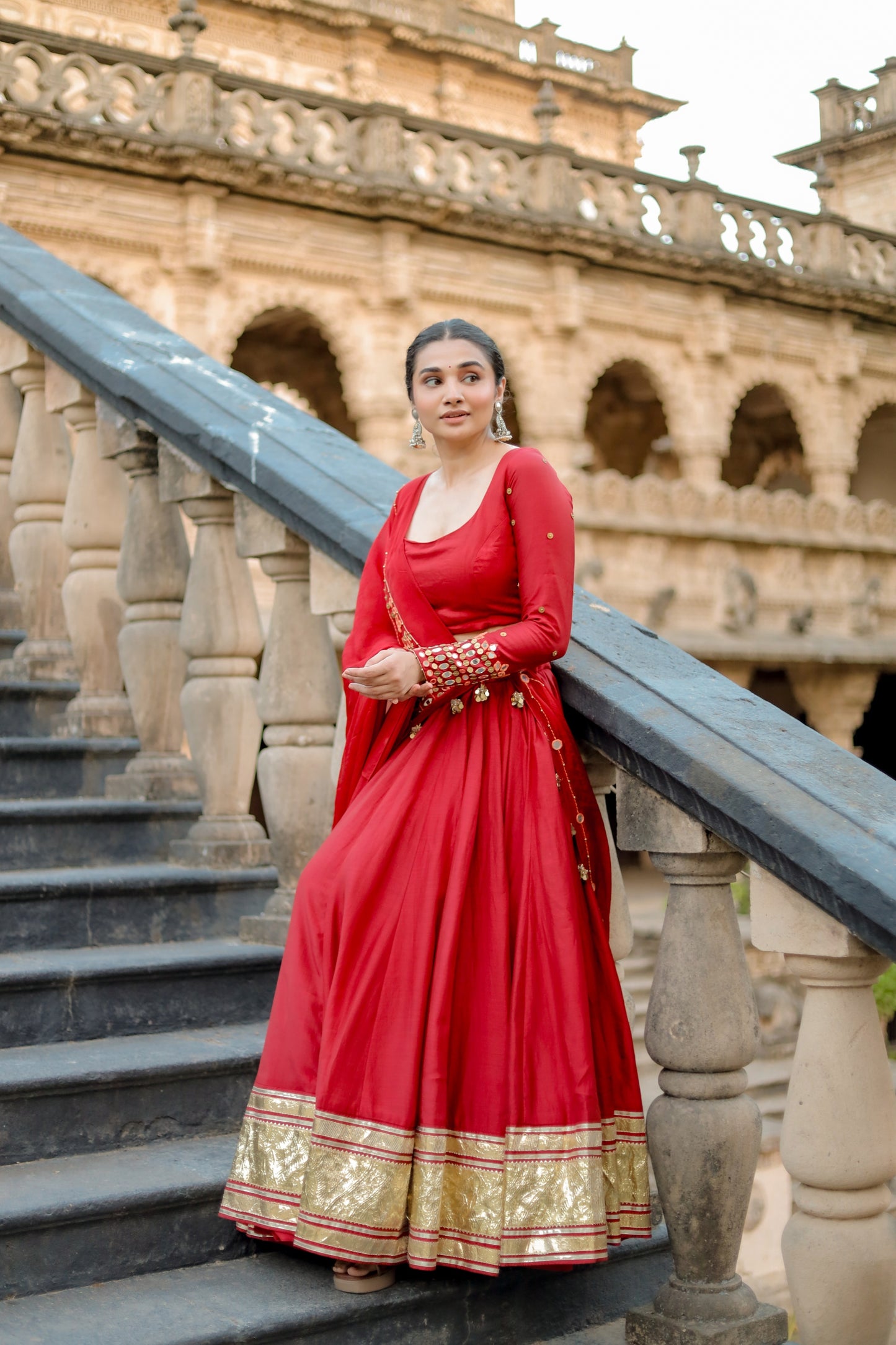 Rani Red Hevay Daman Dupptta Navratri Chaniya Choli