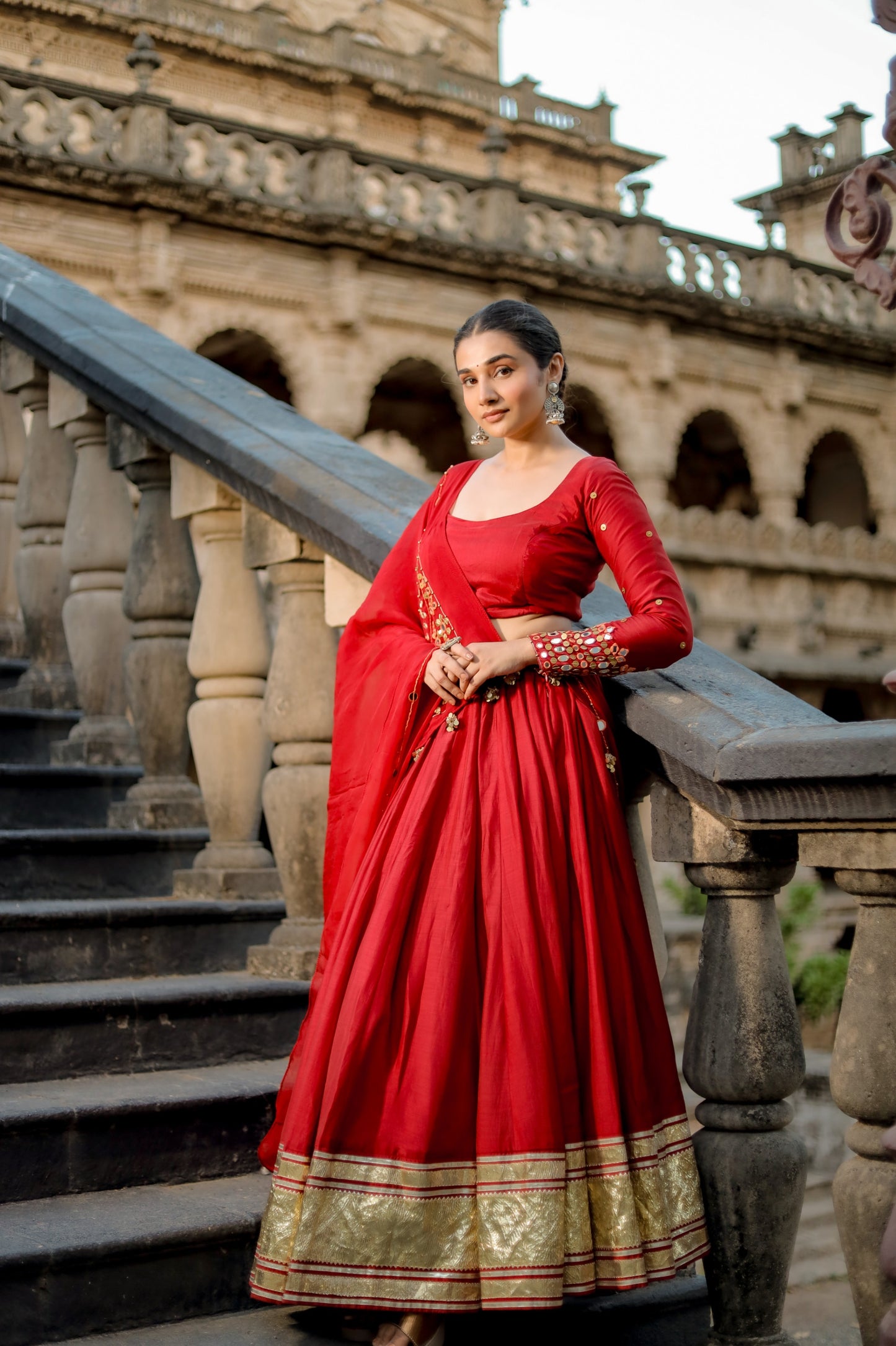 Rani Red Hevay Daman Dupptta Navratri Chaniya Choli